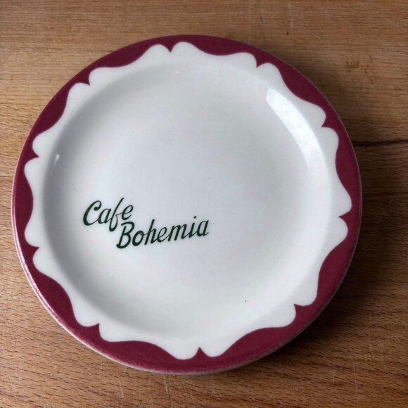 Vintage Cafe Bohemia Plate By Mayer China Restaurant Vitrified - Picture 1 of 5